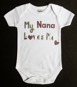 "My Nana Loves Me" Girls Silver/Pink