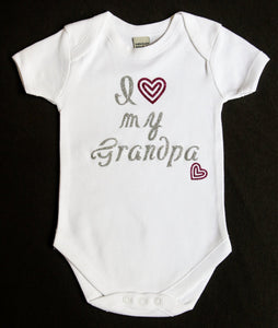 "I Love My Grandpa" Girls Silver/Pink